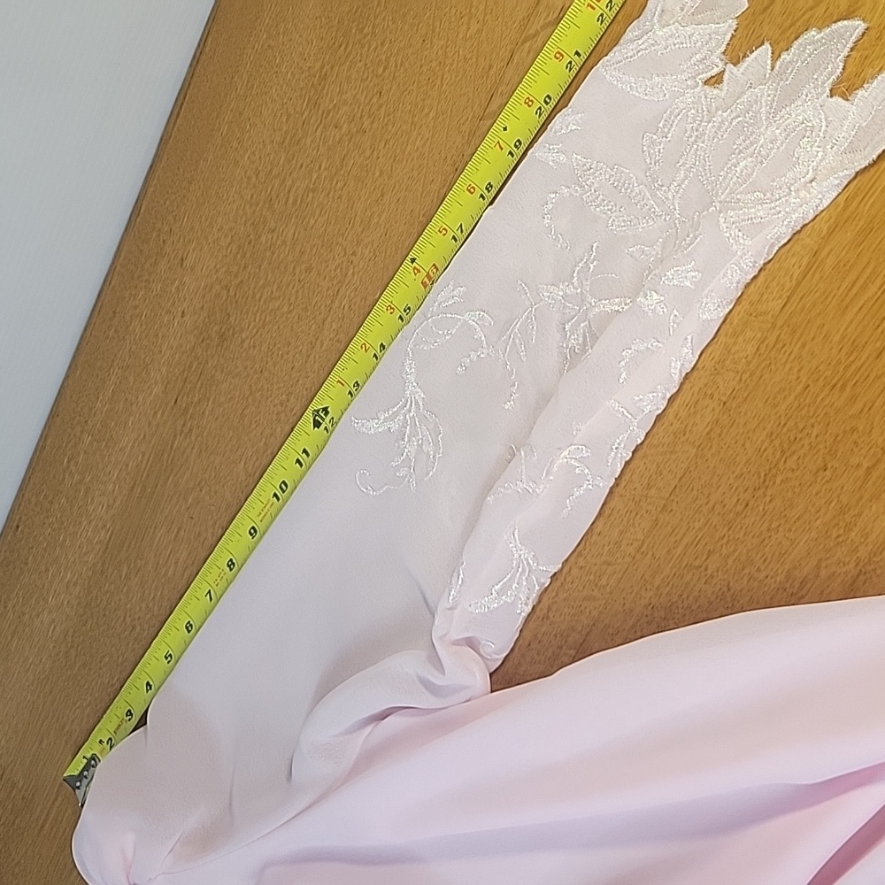 Patra Pink Dress Crinkle Skirt Irridescent Embroidered Leaf Design Womens 13-14 - Picture 9 of 15